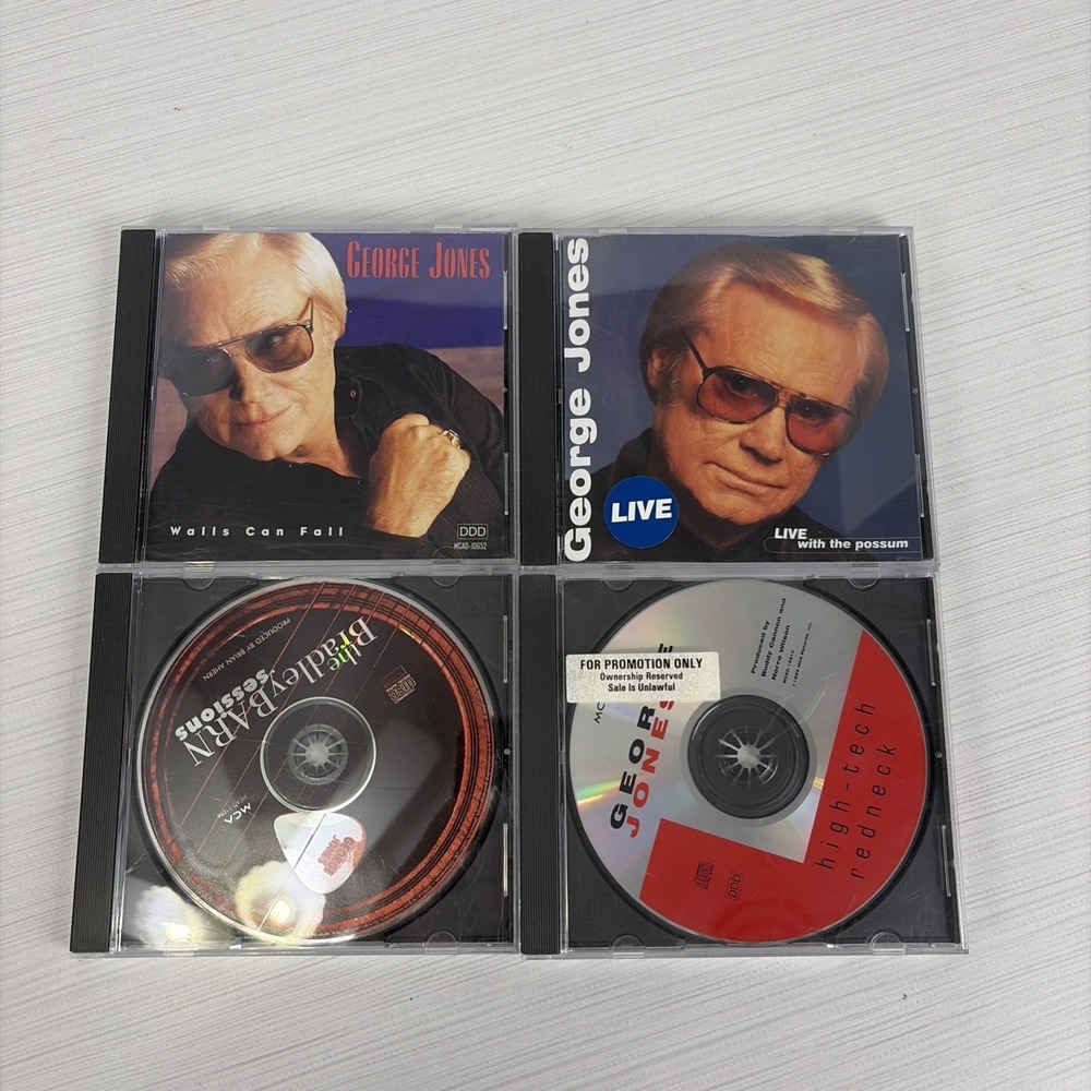 Lot Of 4 George Jones Country CD's Bradley Sessions Live High Tech Redneck Walls